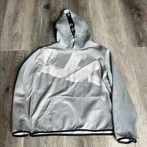 Under Armour Black and Gray Hooded Sweatshirt - Size Youth Large